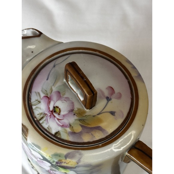 Antique Nippon Chocolate‎ Pot Handpainted Gold Embossing Rare Late 1800's - Picture 9 of 15